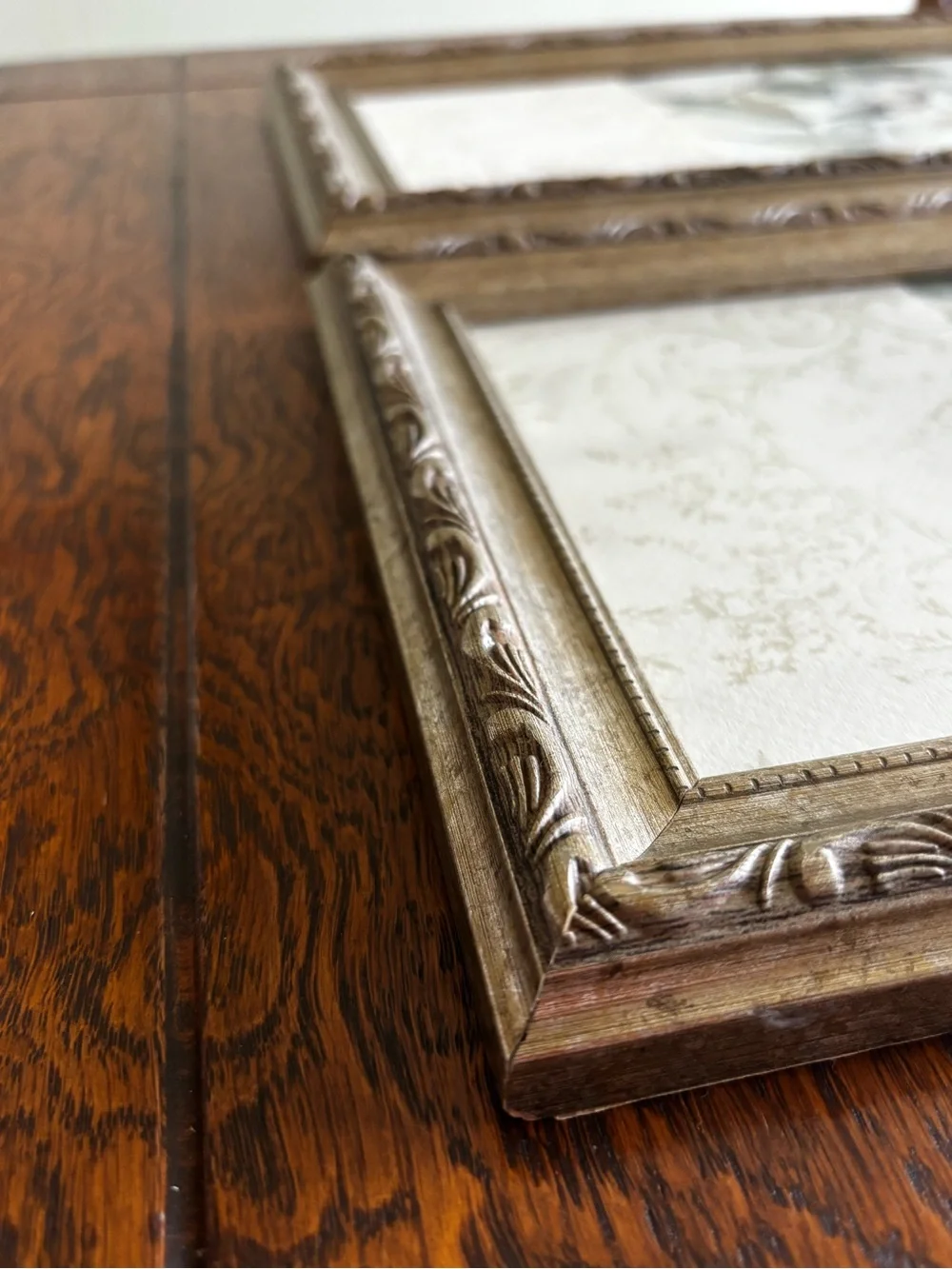 2 Floral Wall Art Print in Cream and Brown – Elegant Framed Home Décor